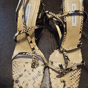 Saks Fifth Avenue Strappy Snake Skin Sandal size 7